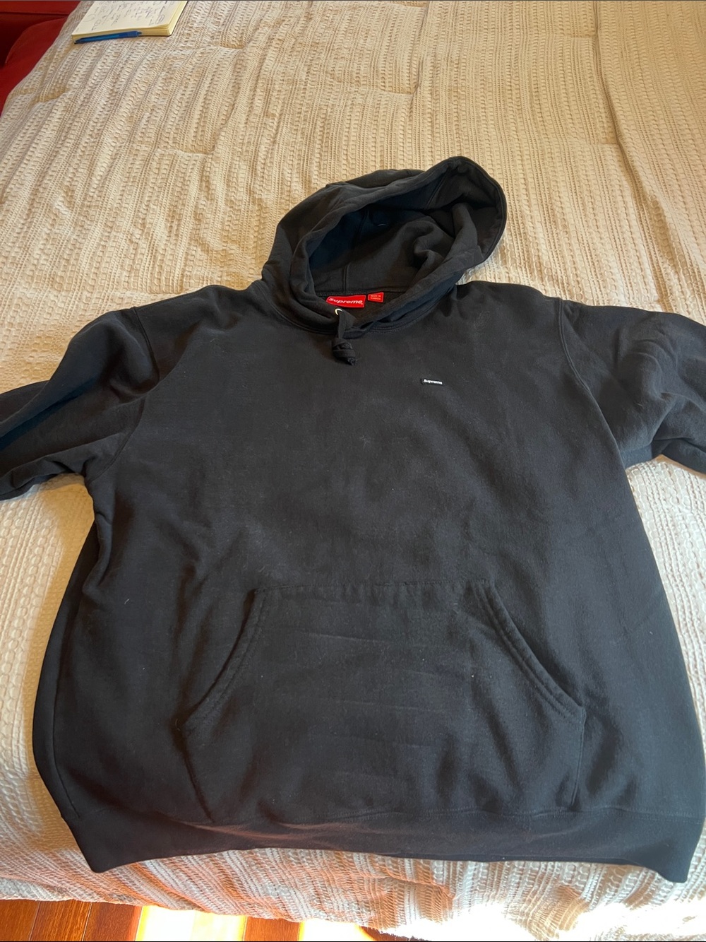 Supreme Black Minimal Logo Hoodie